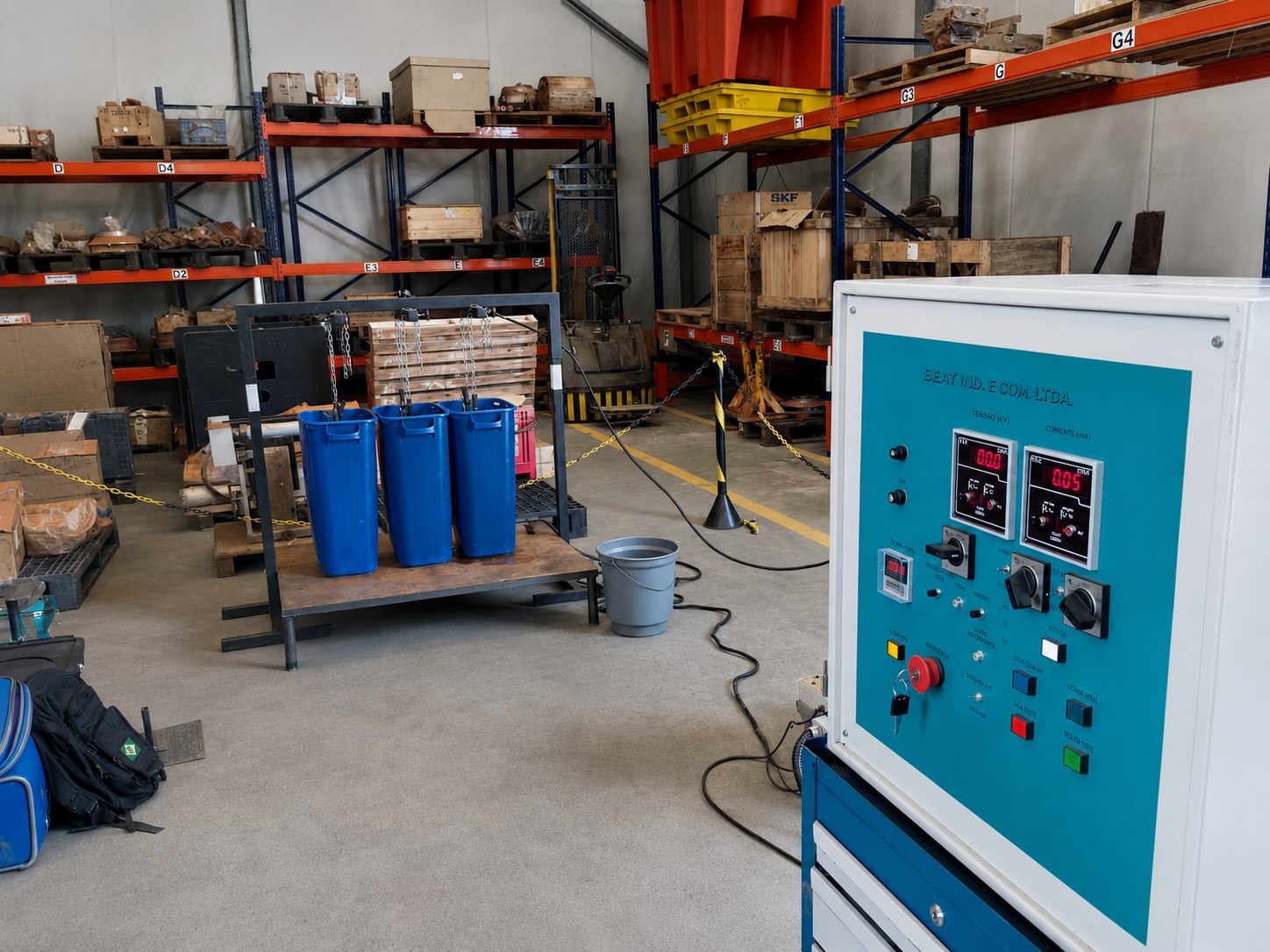 Painel de controle de ensaio dieletrico